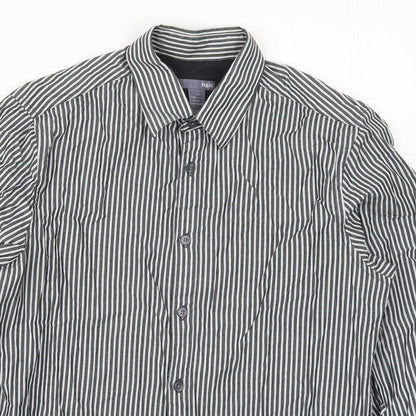 Mens UK Size S H&M Grey  Button-Up Long Sleeve Casual Shirt
