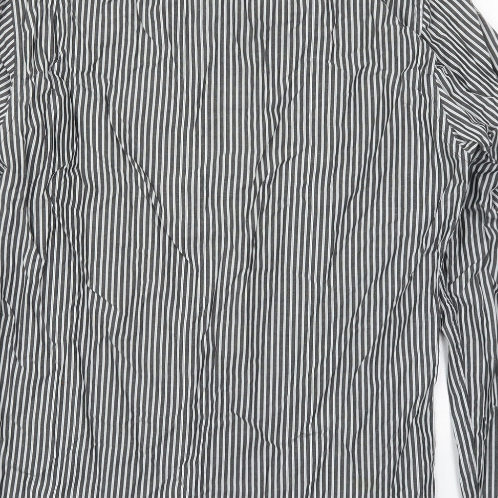 Mens UK Size S H&M Grey  Button-Up Long Sleeve Casual Shirt