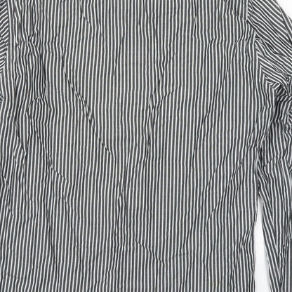 Mens UK Size S H&M Grey  Button-Up Long Sleeve Casual Shirt