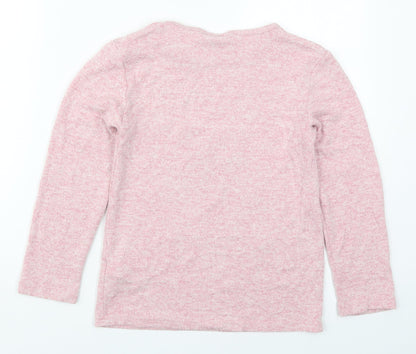 Primark Girls Pink  Viscose Basic T-Shirt Size 9-10 Years Round Neck Pullover - Embrace Your Inner Unicorn