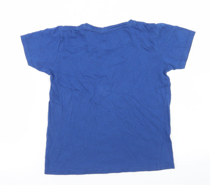 Dunnes Stores Boys Blue  Cotton Basic T-Shirt Size 7 Years Crew Neck  - Totally Cool