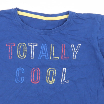 Dunnes Stores Boys Blue  Cotton Basic T-Shirt Size 7 Years Crew Neck  - Totally Cool