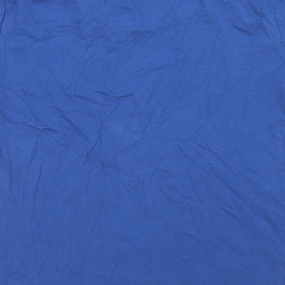 Dunnes Stores Boys Blue  Cotton Basic T-Shirt Size 7 Years Crew Neck  - Totally Cool
