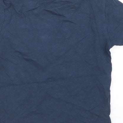 Mothercare Boys Blue  Cotton Basic T-Shirt Size 3-4 Years Crew Neck  - Living Legend