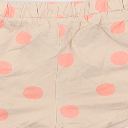 Matalan Girls Beige Polka Dot Cotton Sweat Shorts Size 5-6 Years  Regular