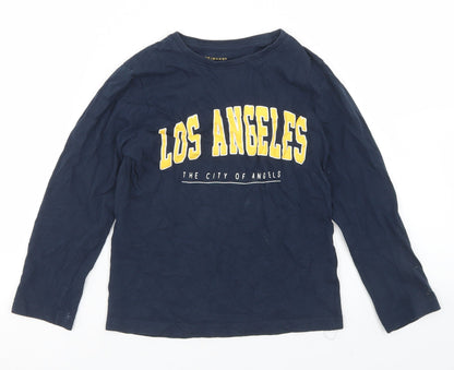 Primark Boys Blue  Cotton Basic T-Shirt Size 7-8 Years Crew Neck  - Los Angeles