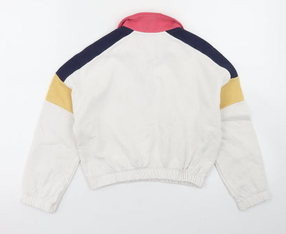 Primark Girls White Colourblock Cotton Pullover Sweatshirt Size 8-9 Years   - Cropped
