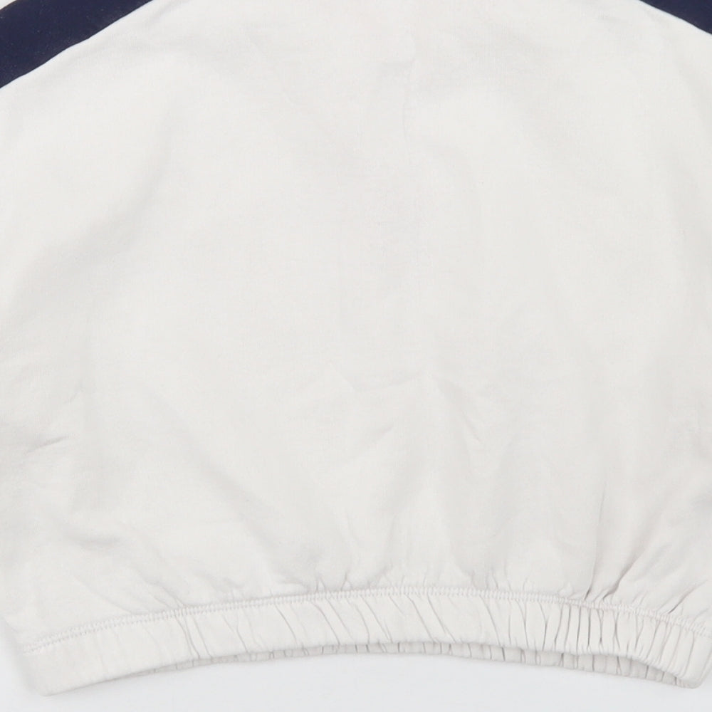 Primark Girls White Colourblock Cotton Pullover Sweatshirt Size 8-9 Years   - Cropped