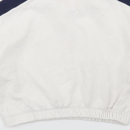 Primark Girls White Colourblock Cotton Pullover Sweatshirt Size 8-9 Years   - Cropped