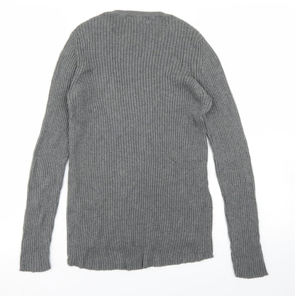 Womens UK Size L Mango Grey Pullover Jumper