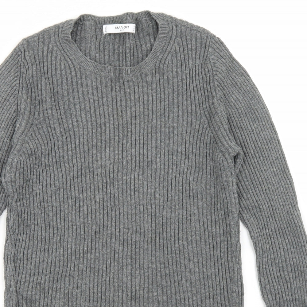 Womens UK Size L Mango Grey Pullover Jumper