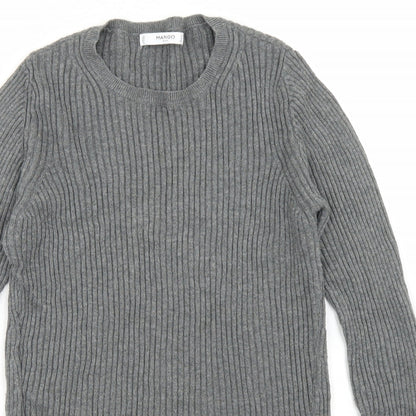 Womens UK Size L Mango Grey Pullover Jumper
