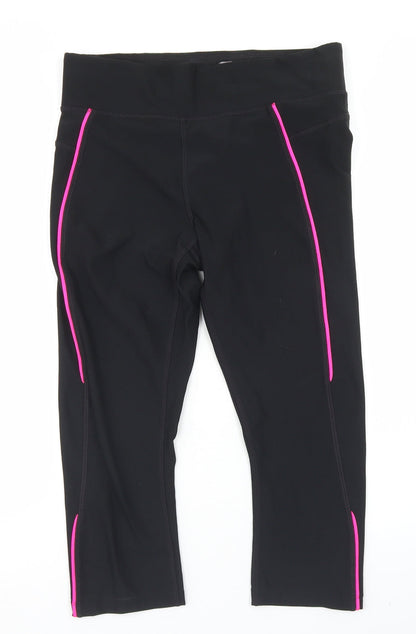 Athletic Works Womens Black  Polyester Compression Shorts Size S L18 in Regular