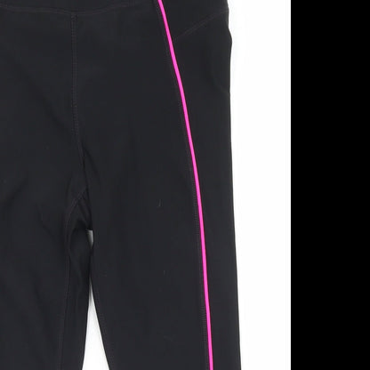 Athletic Works Womens Black  Polyester Compression Shorts Size S L18 in Regular