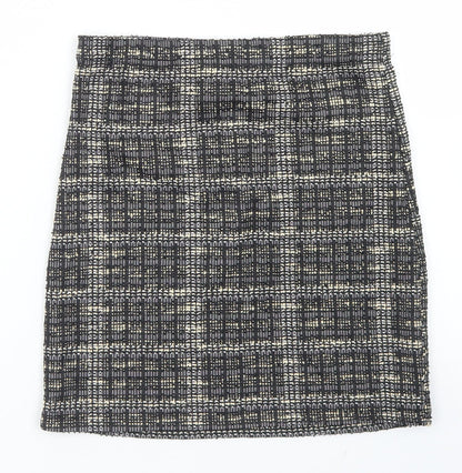 Chemistry Womens Black Plaid Polyester A-Line Skirt Size 8