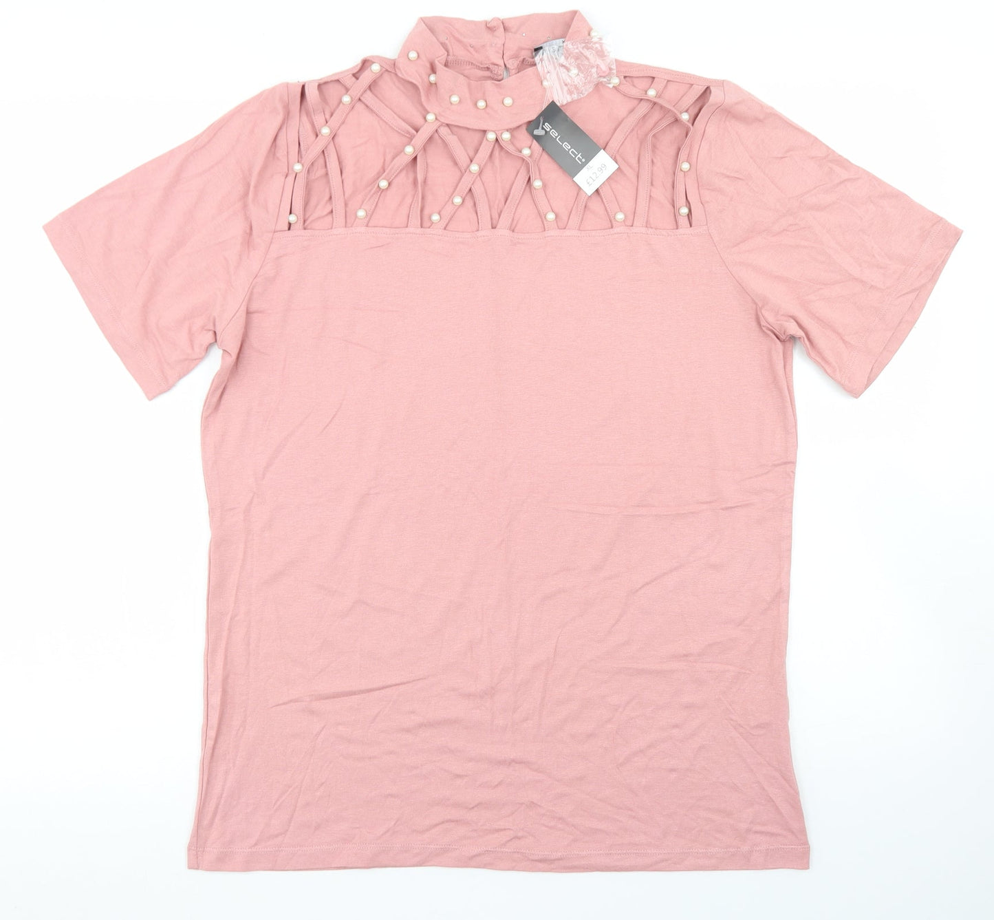 Womens UK Size XL Select Pink Basic T-Shirt