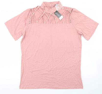 Womens UK Size XL Select Pink Basic T-Shirt