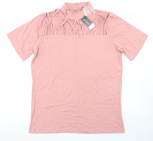 Womens UK Size XL Select Pink Basic T-Shirt