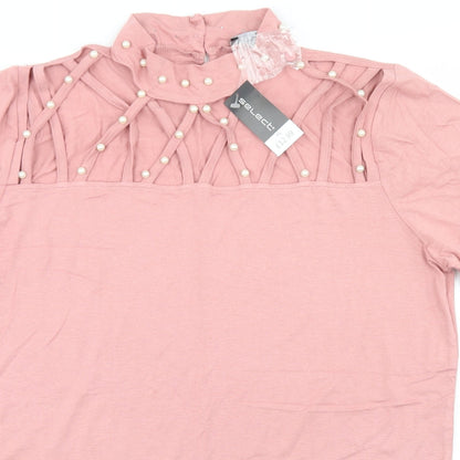 Womens UK Size XL Select Pink Basic T-Shirt