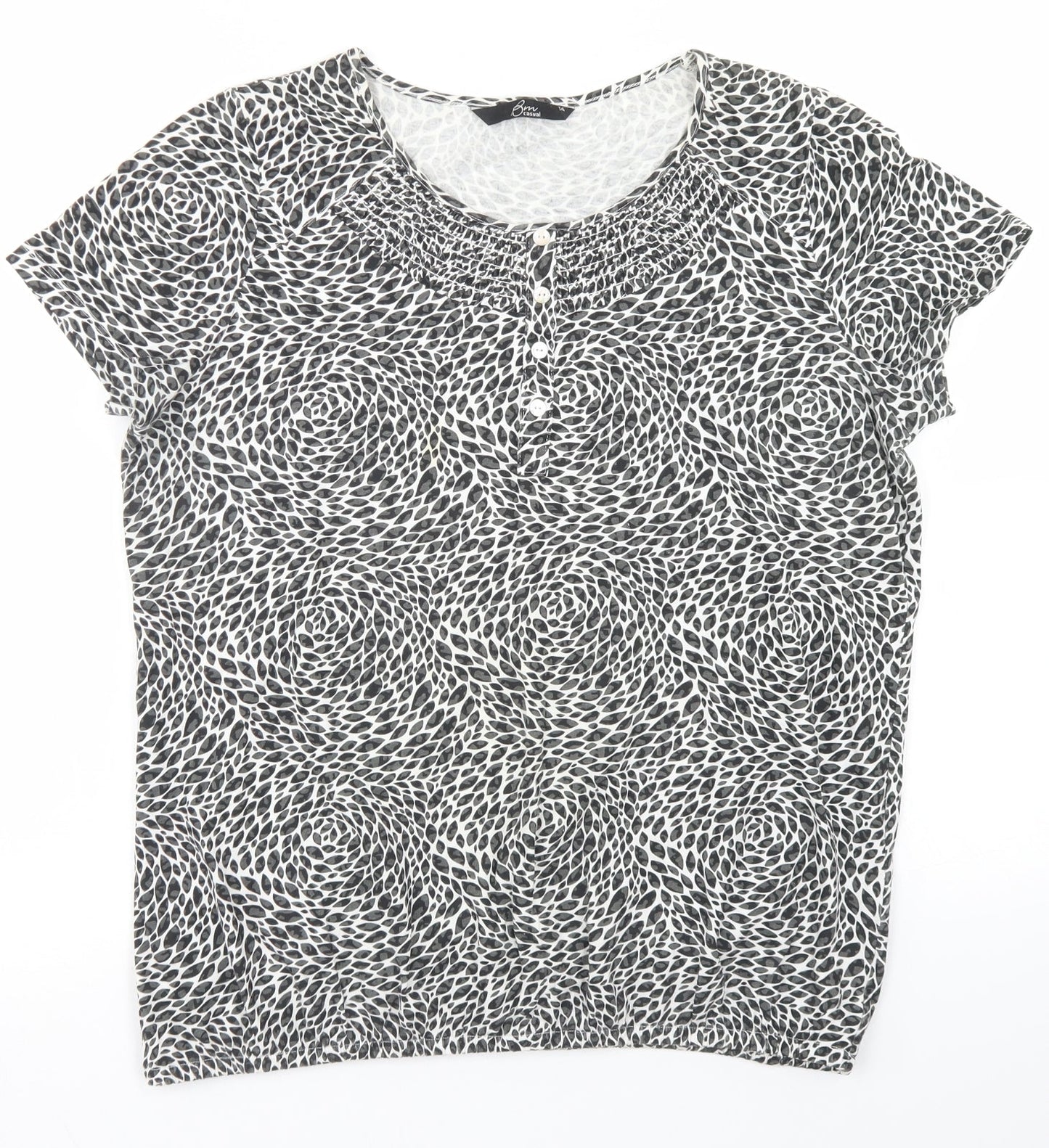 Womens UK Size 14 BM Black Basic T-Shirt