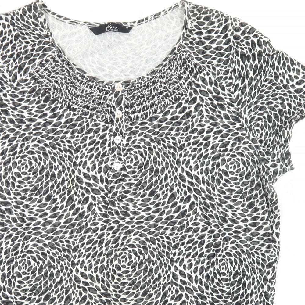 Womens UK Size 14 BM Black Basic T-Shirt