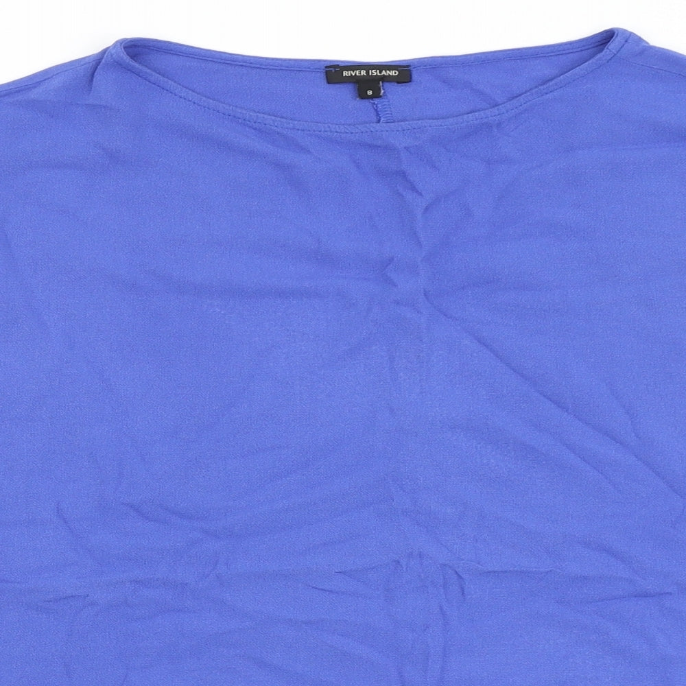 Womens UK Size 8 River Island Blue Basic Blouse