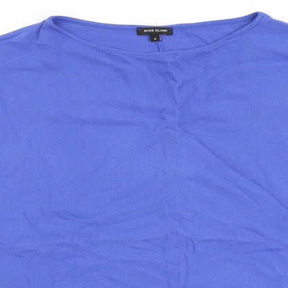 Womens UK Size 8 River Island Blue Basic Blouse