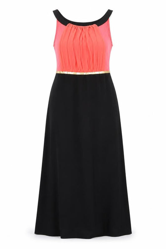 Front view of Almost Famous women’s black rayon a-line, size UK 8, round neck zip