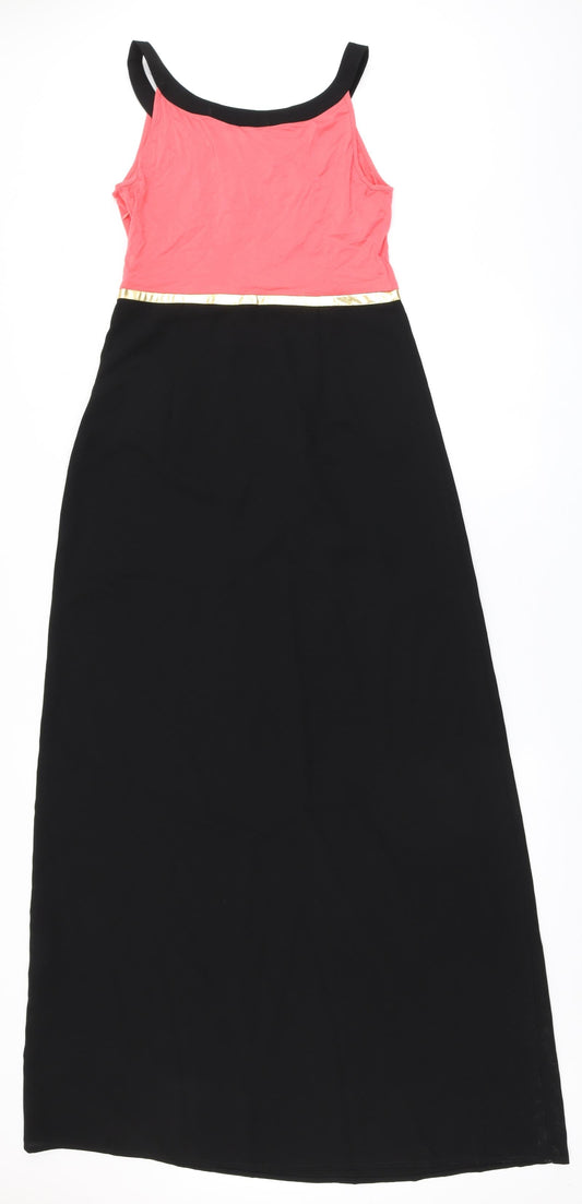 Almost Famous Womens Black  Rayon A-Line  Size 8  Round Neck Zip