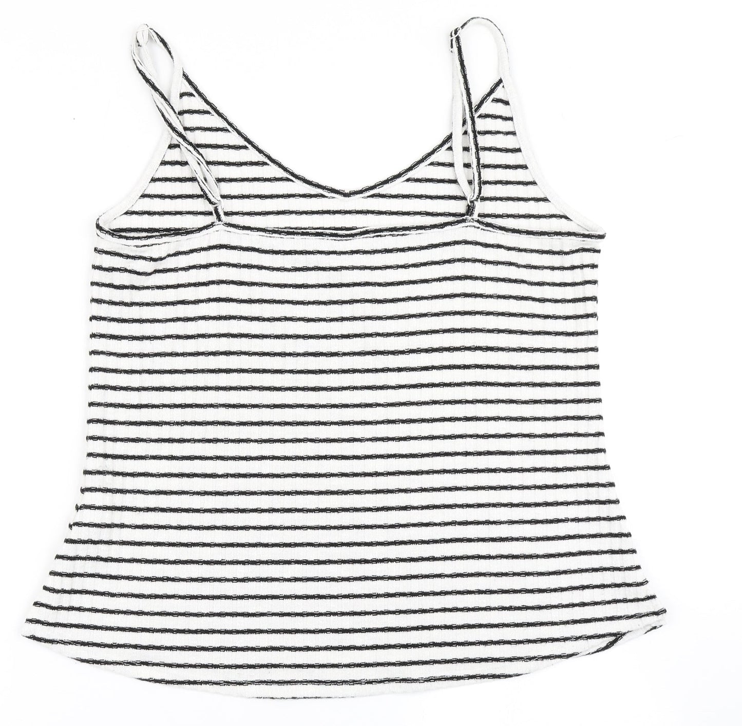 Old Navy Womens White Striped Viscose Camisole Tank Size L V-Neck
