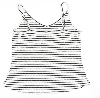 Old Navy Womens White Striped Viscose Camisole Tank Size L V-Neck