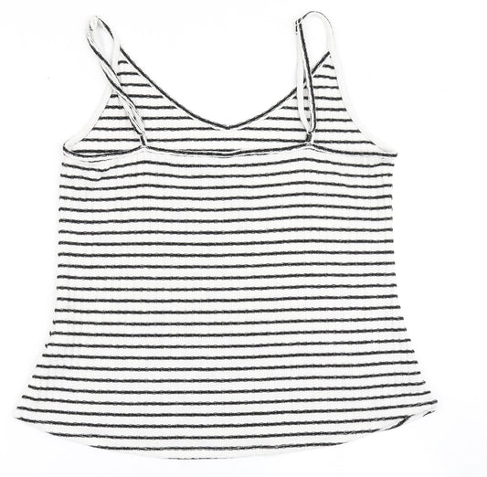 Old Navy Womens White Striped Viscose Camisole Tank Size L V-Neck