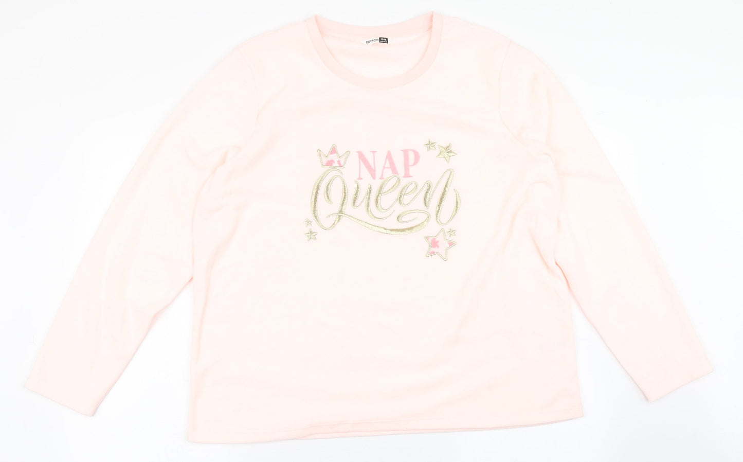 Pep&Co Womens Pink Solid Polyester Top Pyjama Top Size 16   - Nap Queen