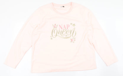 Pep&Co Womens Pink Solid Polyester Top Pyjama Top Size 16   - Nap Queen