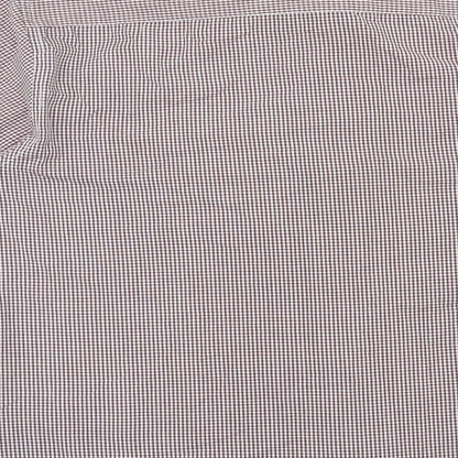 Primark Mens Red Check Polyester  Button-Up Size 16 Collared Button