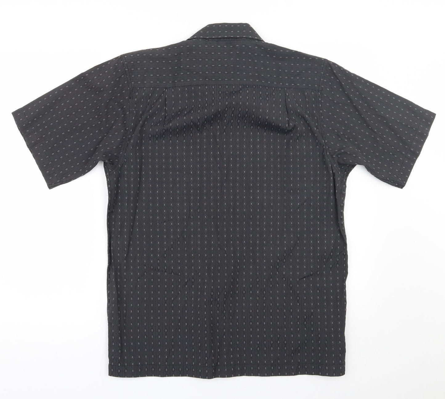 UrbanSpirit Mens Grey Geometric Polyester  Button-Up Size M Collared Button