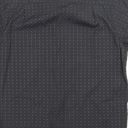 UrbanSpirit Mens Grey Geometric Polyester  Button-Up Size M Collared Button
