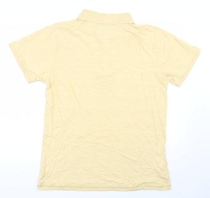 Matalan  Mens Yellow  100% Cotton  Polo Size M Collared Button
