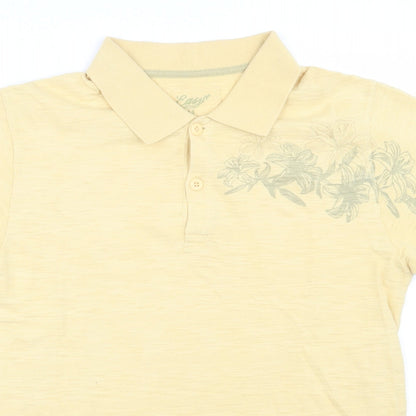 Matalan  Mens Yellow  100% Cotton  Polo Size M Collared Button