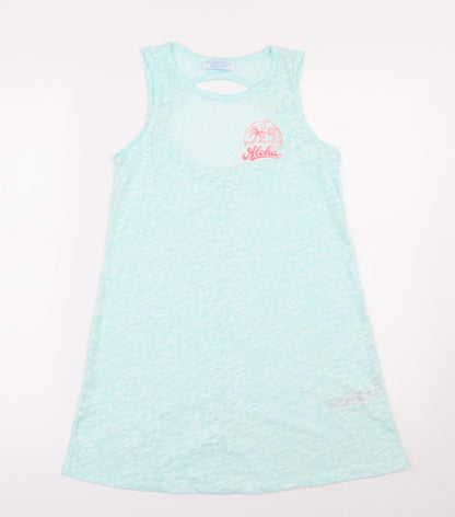 Primark Girls Green  Polyester Tunic Tank Size 10-11 Years Round Neck Pullover