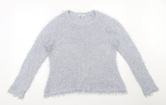 Womens UK Size L Peacocks Blue Pullover Jumper