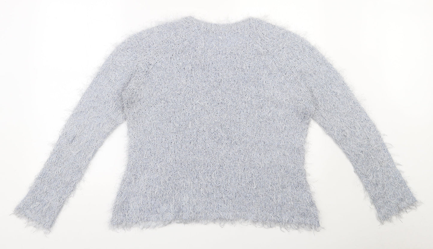 Womens UK Size L Peacocks Blue Pullover Jumper