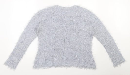 Womens UK Size L Peacocks Blue Pullover Jumper