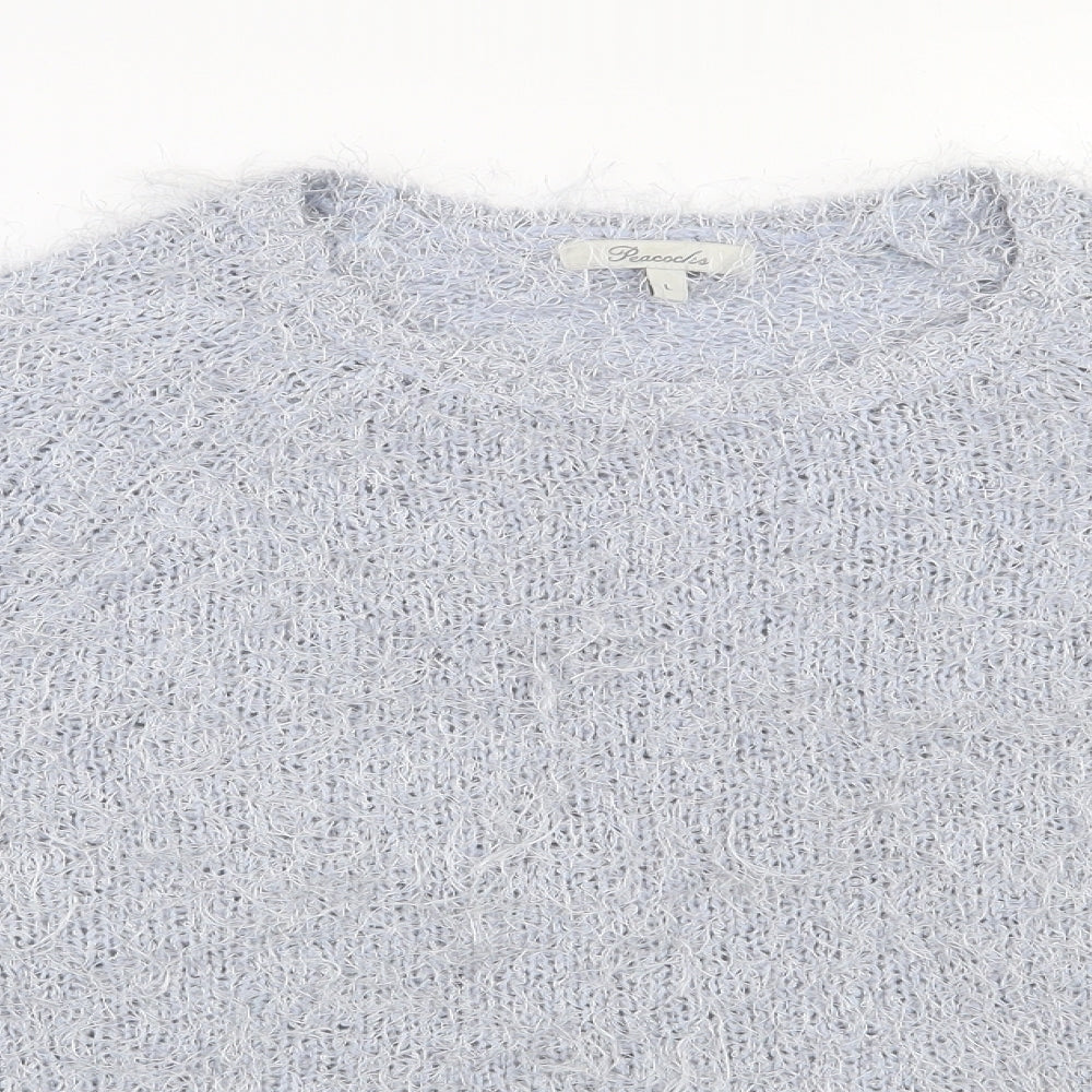 Womens UK Size L Peacocks Blue Pullover Jumper