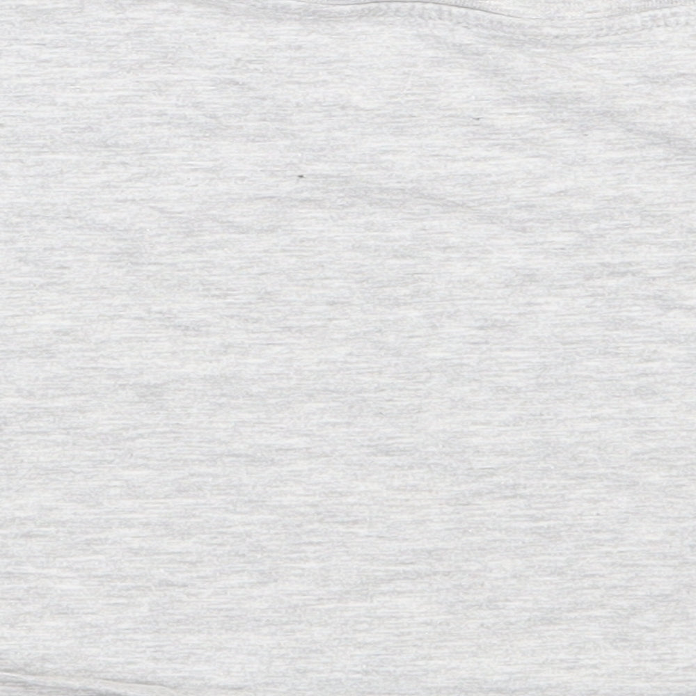 Primark Girls Grey  Cotton Cropped T-Shirt Size 7-8 Years Round Neck Pullover