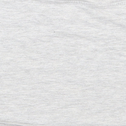 Primark Girls Grey  Cotton Cropped T-Shirt Size 7-8 Years Round Neck Pullover