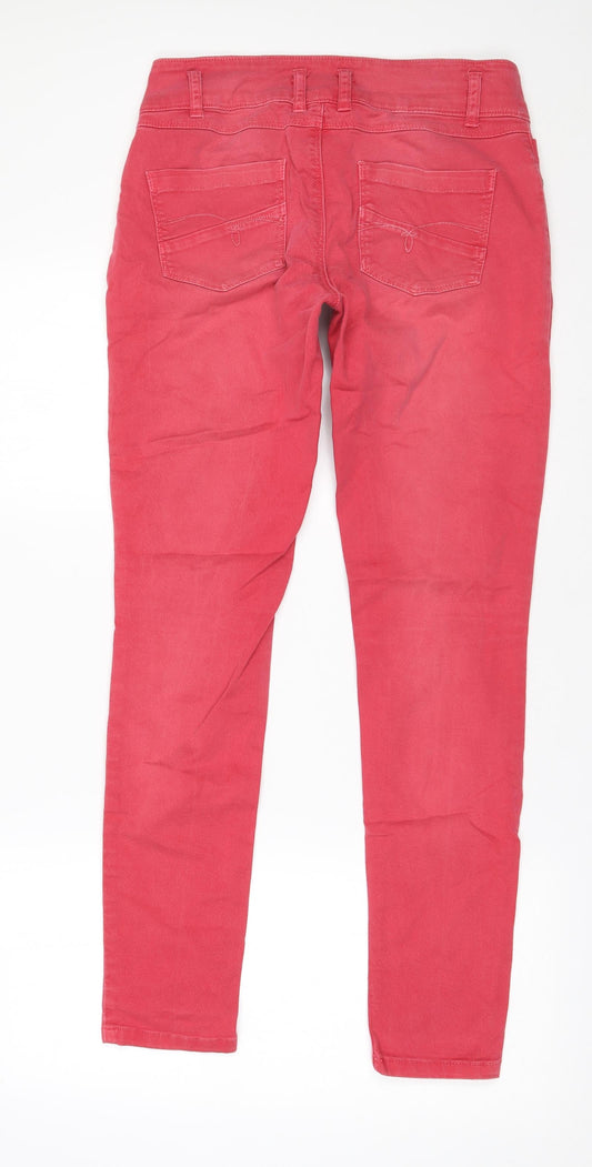 Dorothy Perkins Womens Pink  Cotton Skinny Jeans Size 8 L29 in Regular Tie