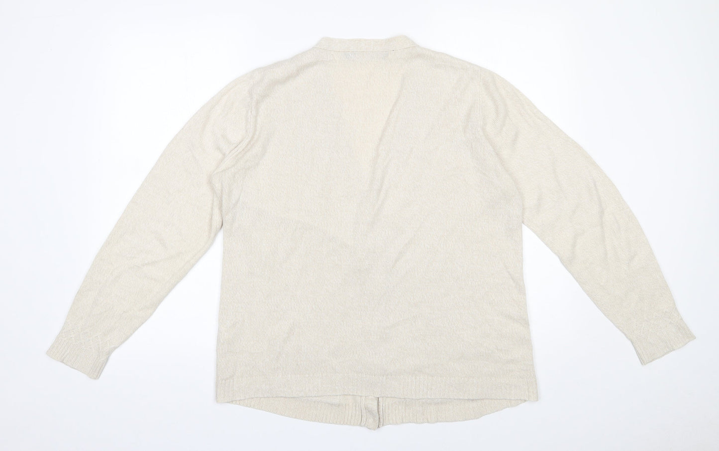 Womens UK Size 14 Isle Beige Cardigan Jumper