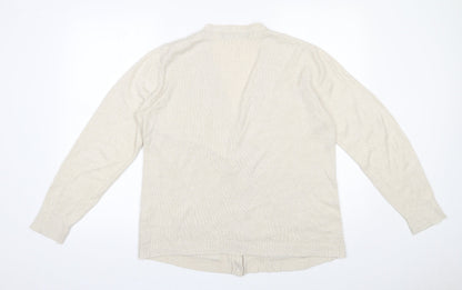 Womens UK Size 14 Isle Beige Cardigan Jumper