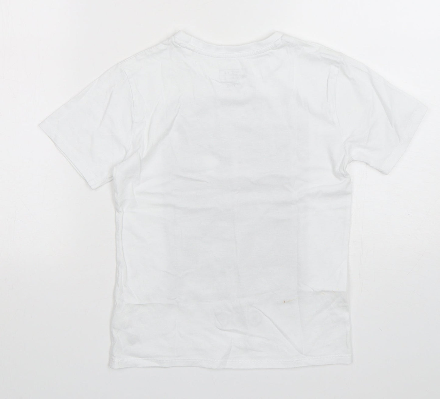 NEXT Boys White  Cotton Basic T-Shirt Size 7 Years Round Neck Pullover